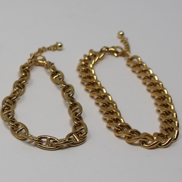 EyeCandy LA Golden Collection 4 Gold Tone Chain Bracelet Luxe Boxed Set - Picture 4 of 6